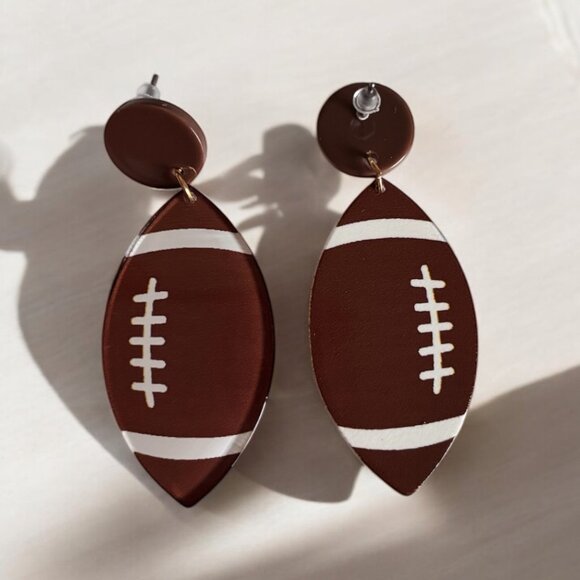 Football Lightweight Drop Earring - Picture 2 of 4